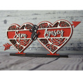 Custom Personalised Wooden Couples Heart