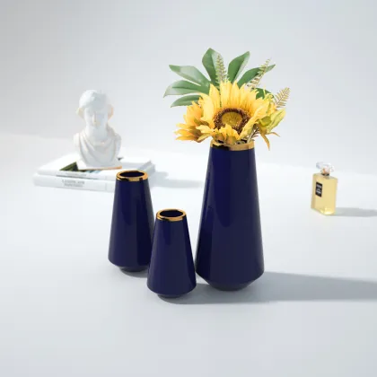 Factory supplier  modern blue vase tall nordic ceramic flower vase luxury vase