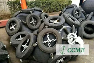 Marine Yokohama Rubber Fender with Tyres and chains ship dock fender
