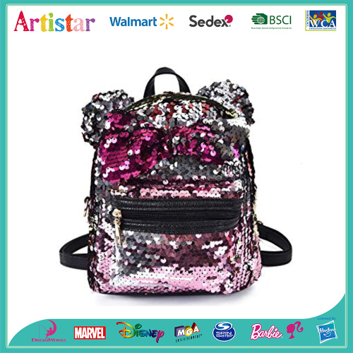 Ears Bowknot sequins backpack