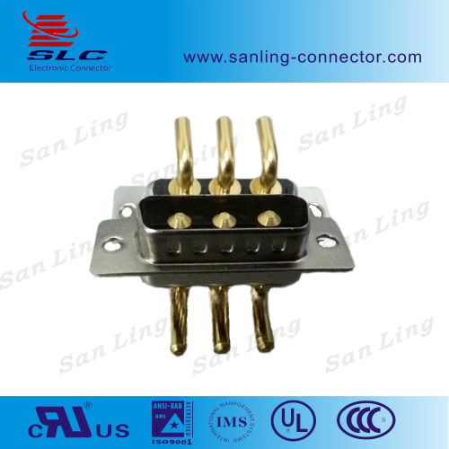 High current hybrid 3W3 3 core cable connector plug current curve