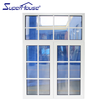 Thermal Break Crank Out Casement Window with Grill Design - American Style Aluminium Windows