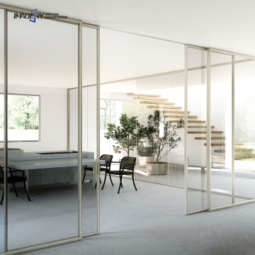 Modern Narrow Aluminum Alloy Swing and Slide Door with Tempered Glass for Kitchen or Room