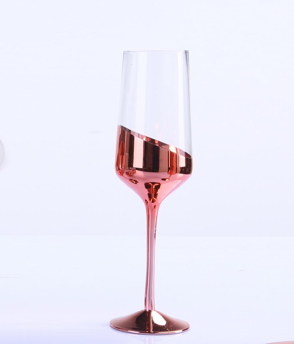 Br 9989 4hot Selling Hand Blown Electroplating Rose Gold Wine Glasses