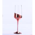 Hot Selling Hand Blown Electroplating Rose Gold Wine Glasses