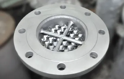 Corrugated plates gas-liquid mixer