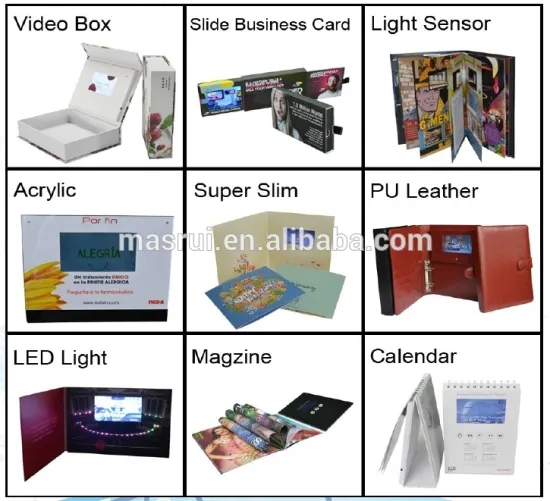 LCD Paper card booklet brochure video in print gifts and business