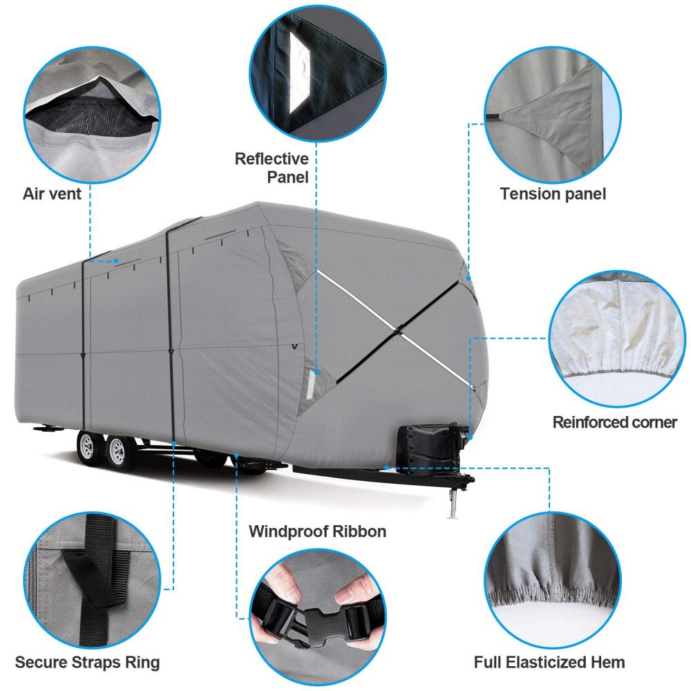 4-lagers topppanel Travel Trailer Cover- RipStop Waterproof