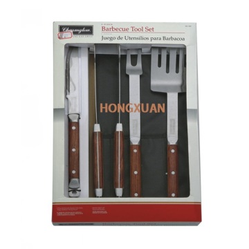 BBQ Tools Set in Plastic Case Spatula Basting Brush Cleaning Brush Knife Skewer Corn Holder BBQ-04BM-01 BBQ Tools