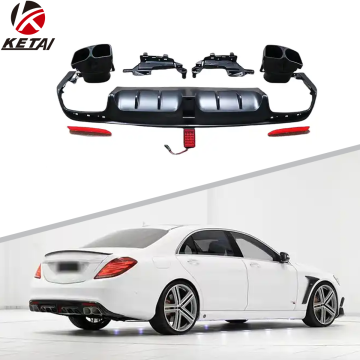 Chất lượng cao BRS Phong cách xe hơi phía sau Bộ khuếch tán với các mẹo cho Benz W222 AMG 2014-2017