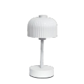 Rechargeable LED touch table lamp striped glass shade