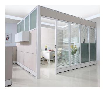 Luxury Modern Glass and Wood Partition Walls for Office Furniture