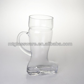 wold cup boot shaped handmade beer glass with handle or without handle