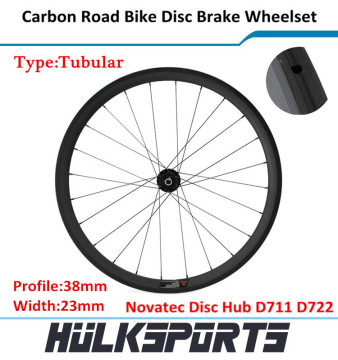 Cheap 700C carbon road bike wheels 38mm tubular disc brake wheelset with 23mm width topsell road bike wheels