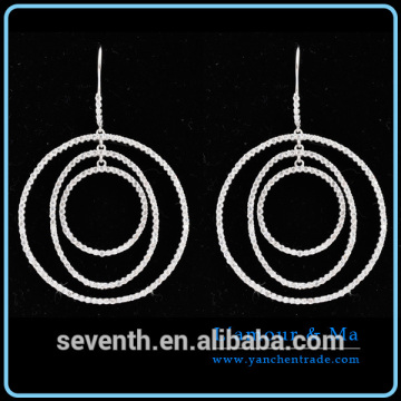 Hot Selling Big Circle CZ Diamond Micro Pave Statement Drop Earring