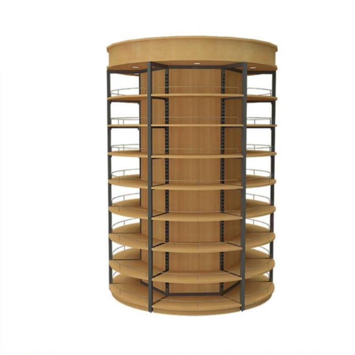 Custom Supermarket Round Column Promotion Shelf