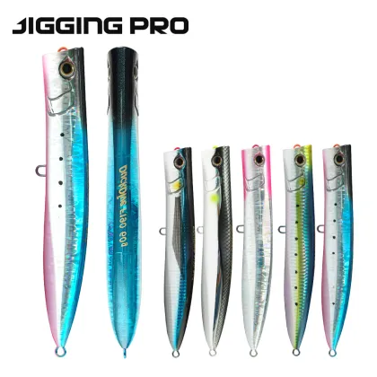 Jiggingpro Hard 60g 190mm Fishing Artificial Bait Floating Slim Popper Lures For Tuna Amberjack Kingfish Hard Fishing Lure