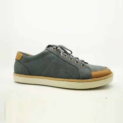 factory export directly soft nubuck upper color match men leather snickers shoes