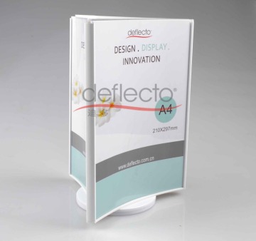 3 Sides Rotating Sign Holder-A4/menu holder white
