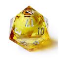 One Amber D20 with Orange Eye