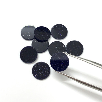Wholesale Round Natural Starry Blue Sandstone Ring Face