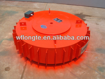 Suspended dry electric magnets for plastic industry