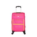 Pink woman soft polyester luggage troli