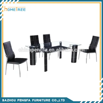 Cheap Tempered Glass Double-layer Dining Table, Metal Dining Table Legs