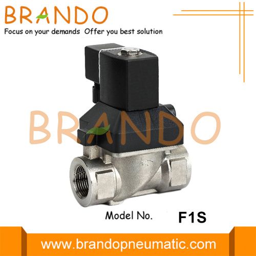 Válvula solenoide de acero de acero inoxidable de 16 bares de 2 vías