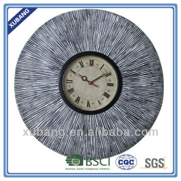 wood finish home decor round wall clock