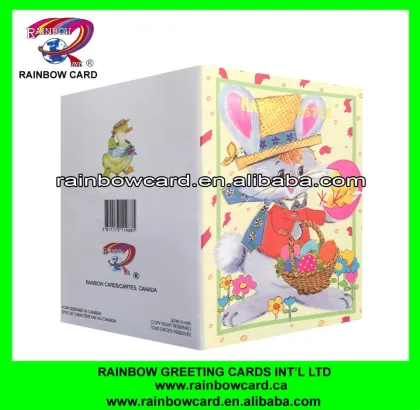 flower pot rabbit handmade Easter greeting cards