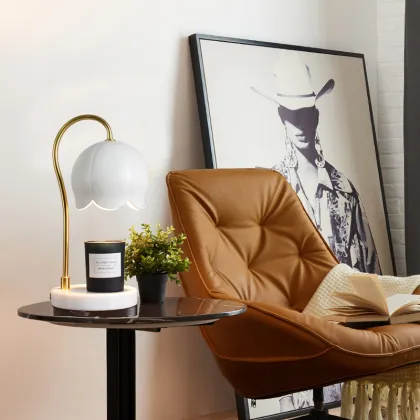 Modern Aroma Light Lamp: Electric Candle Warmer with Dimmable Marble Lamp
