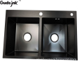 New design double bowl handmade undermount sink