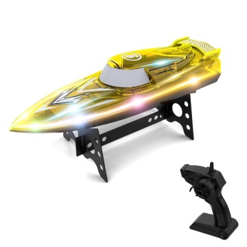 V666 Luxury High-Speed 2.4G Electric Boat RC Toy with 80m Remote Control Distance and Multiple LED Modes