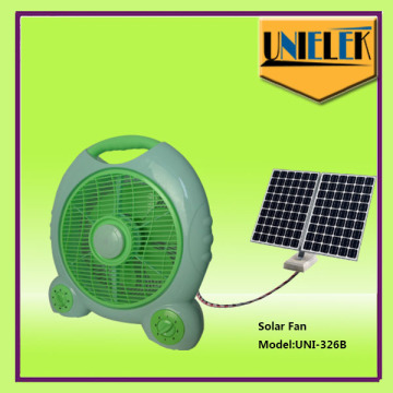 China supplier solar 10 box fan 12V rechargeable fan solar mini box fan