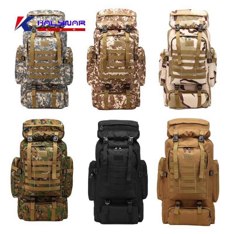 حقيبة الظهر التكتيكية العسكرية المشي لمسافات طويلة Rucksack 80L