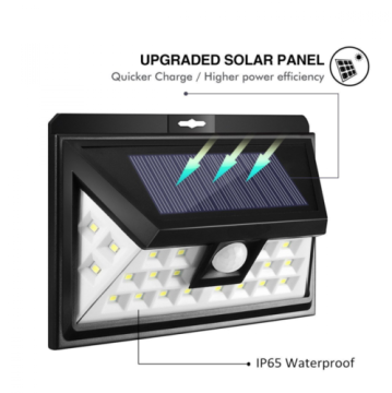 24 LED Solar Power Motion Sensor Wall Light Outdoor Yard Garden Lamp Waterproof