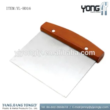 Wooden handle stainless steel vegetable dough chopper & scraper