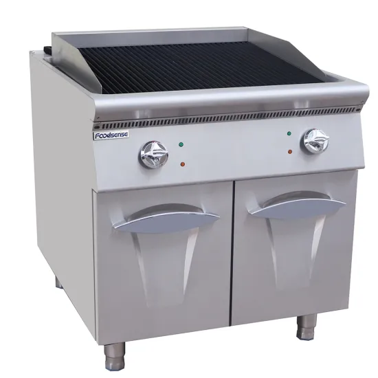 Free-Standing Kitchen Equipment Electric Lava Rock Grill with Cabinet