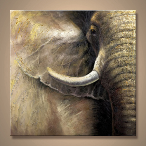 Handmade Animal Oil Painting on Canvas