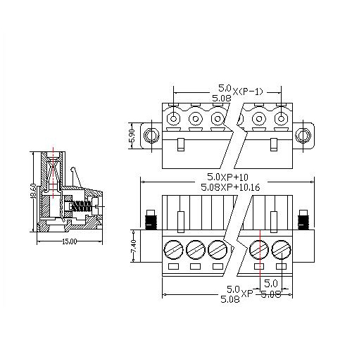 AT2500F-5.0/5.08XXX-ABS Plug-in Terminal Block WF Pitch5.0/5.08 AT2500F-5.0/5.08XXX-ABS Plug-in Terminal Block WF Pitch5.0/5.08
