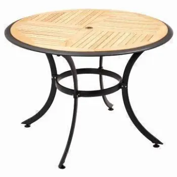 Aluminum Teak Wooden Table, Suitable for 4 to 6 Persons, Comes in Various Sizes