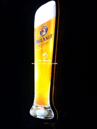 Paulaner led bottle display 4C screen printed