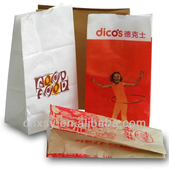 food packaging paper bags custom stylish food kraft paper bag