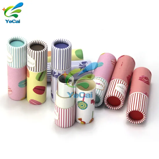Custom Design Paper Packaging Tube Empty Lip Balm Tube , Retailed Round Lip Balm Paper Tube