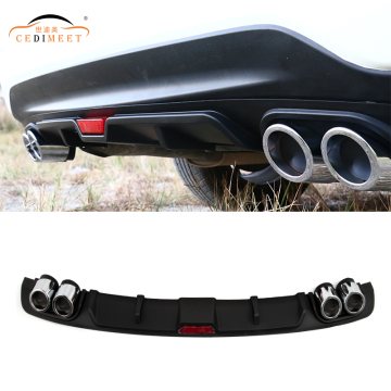 Universal Rear Bumper Diffuser Lip with Exhaust Tip - Multicolor Plastic Rear Bumper Diffuser