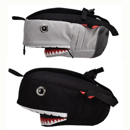 S M Two Size Adult Children Backpack 3D Anime Shark Kids School Bag for Boys
