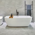 Ceramic Freestanding Bathtub 1700mm Oval Indoor Adult Acrylic Soaking Bathtub