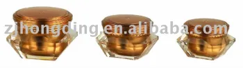 acrylic golden cosmetic jar