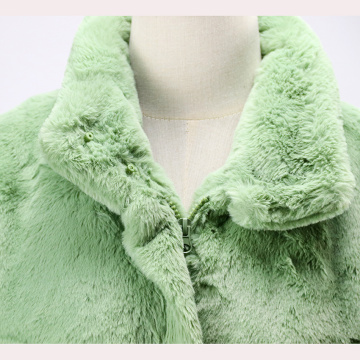 Faux fur long jacket high quality